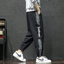 黑墙5秋冬新款男士拼色大码休闲裤QT91098%棉2%纤维，男装休闲裤，星座617B