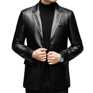 真皮皮衣绵羊皮精品男数单西休闲商务外套西服图片