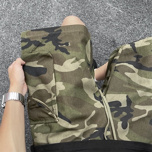 复古工装迷彩短裤男美式潮流五分裤男街头情侣中裤D46