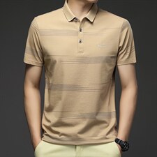 短袖T恤男夏装新款商务保罗衫休闲POLO冰爽丝光棉翻领打底衫男装，男装T恤，电商B212（原钱塘6029）
