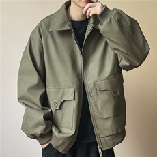 主推现货PU皮夹克外套宽松皮衣A351-AP2401-P110，男装夹克，电商A351