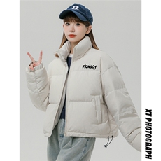 中性风新款冬季时尚百搭宽松字母印花棉服外套MY502P85控118，男装棉衣，A247A