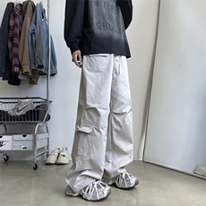 2024新款秋装工装裤直筒宽松阔腿裤休闲长裤百搭男现货K8133-P42，男装工装外套，星座512-3