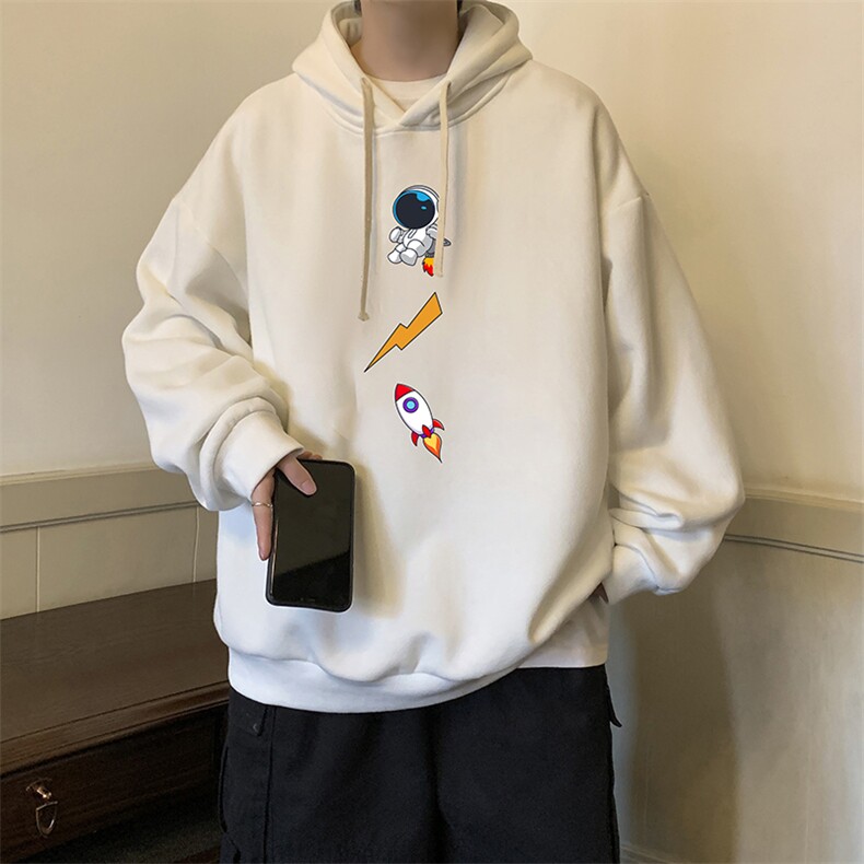 纯棉连帽卫衣男大码运动帽衫宽松薄WY2165-P35加绒款-P40,男装卫衣,电商A040