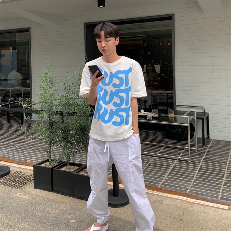 816B-T1029-P40夏季印花短袖韩版T恤情侣半袖潮韩男学生ins,男装T恤,星座816B