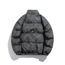 白底PU皮复古做旧双侧金属拉链设计夹克式棉衣男MY77092P130控198，男装夹克，星座226-1