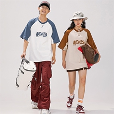 2025夏季新款男装日系潮牌纯棉印花圆领宽松短袖休闲T恤T930-F50，男装T恤，电商A101（原外27）