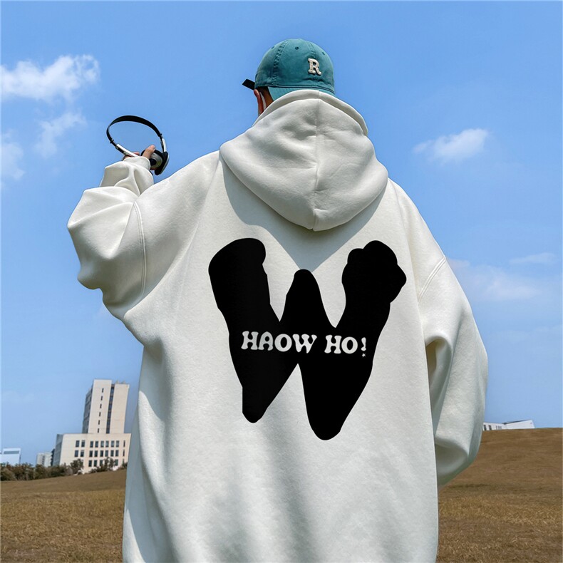 ！秋季重磅宽松大码港风W印花连帽卫衣LW105-特p35,男装卫衣,星座508（原C305）