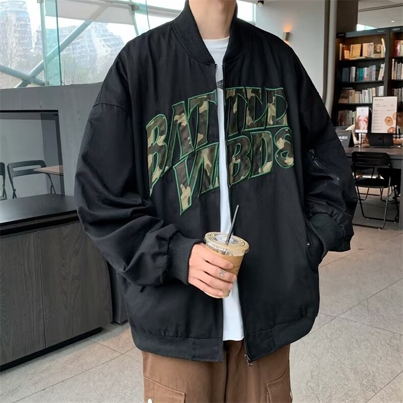 春秋拼色棒球服男女宽松夹克衫潮牌帅气休闲学生外套JK01053-P63,男装夹克,星座308B-1