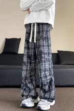 加绒加厚格子裤宽松休闲裤潮牌百搭男女同款长裤HY640JRTP45，男装卫衣，电商A102B