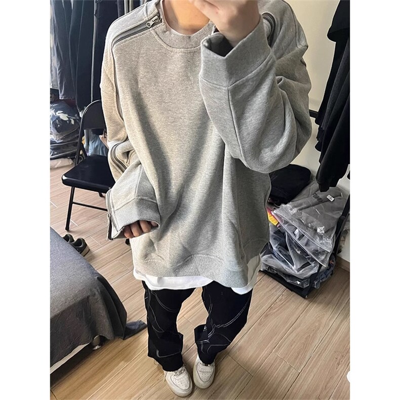 加绒可选~小众设计感毛圈布金属拉链卫衣，现货 1005-XLWY01-P48图片