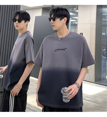 美式潮牌男士短袖T恤痞帅高级感纯棉圆领休闲上衣2025T609-P38，男装T恤，电商C307A