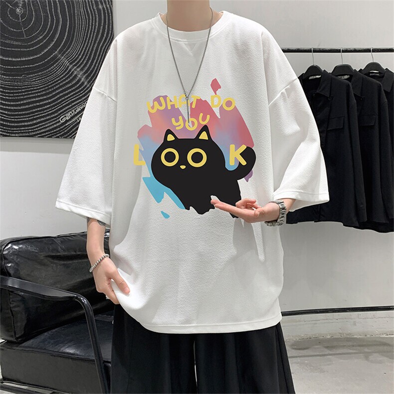 冰丝七分袖t恤男大码五分袖男短袖男中袖 Q11454-P30图片