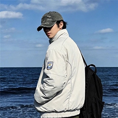 1506/QJK6010/P69徽章刺绣常规款防风夹克潮牌解析机车服，男装夹克，星座1506