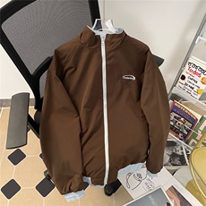 美式潮牌三条杠夹克秋冬季宽松复古两面穿情侣外套W9323/P70，男装夹克，星座506B