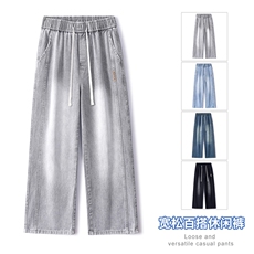2025年秋季新款美式复古工装拼接牛仔宽松直筒休闲裤阔腿805-P44，男装工装外套，星座1006-1