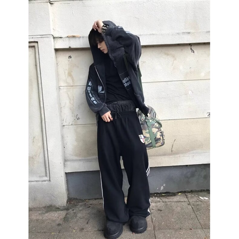 1506/QCK910/P50新款宽松休闲裤男韩版夏季薄款坠感阔腿拖地长裤,男装休闲裤,星座1506