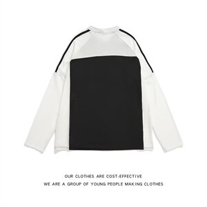 现货。T恤男女长袖宽松百搭拼色卫衣ST739-P43图片