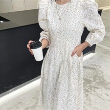 高品质蕾丝复合印花连衣裙，女装连衣裙，Balance Studio(2F)