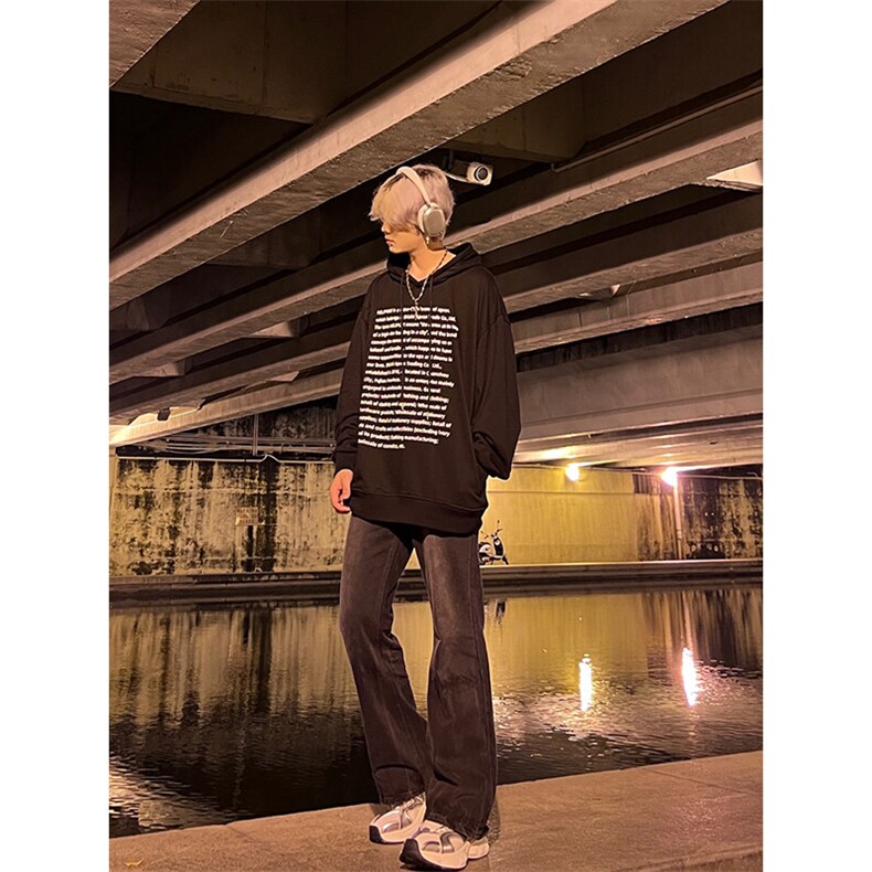 美式hiphop牛仔裤修身直筒微喇叭裤加绒P65,男装牛仔裤,星座310A-4