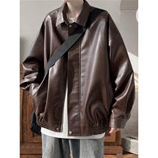 美式复古皮衣外套男秋冬高级感潮牌痞帅机车服夹克PY3322-P60，男装夹克，星座208-5
