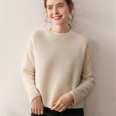 2025竖条镂空圆领针织衫百搭时尚，女装针织衫/毛衣，朵沐纯羊绒