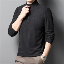 C613钱塘2020-2半拉链双面澳绒男士长袖T恤主推数据好P64，男装T恤，钱塘207-2