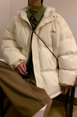 MY6139/P110冬季港风连帽刺绣羊羔毛棉衣男女大码面包服棉袄外套，男装棉衣，电商A141