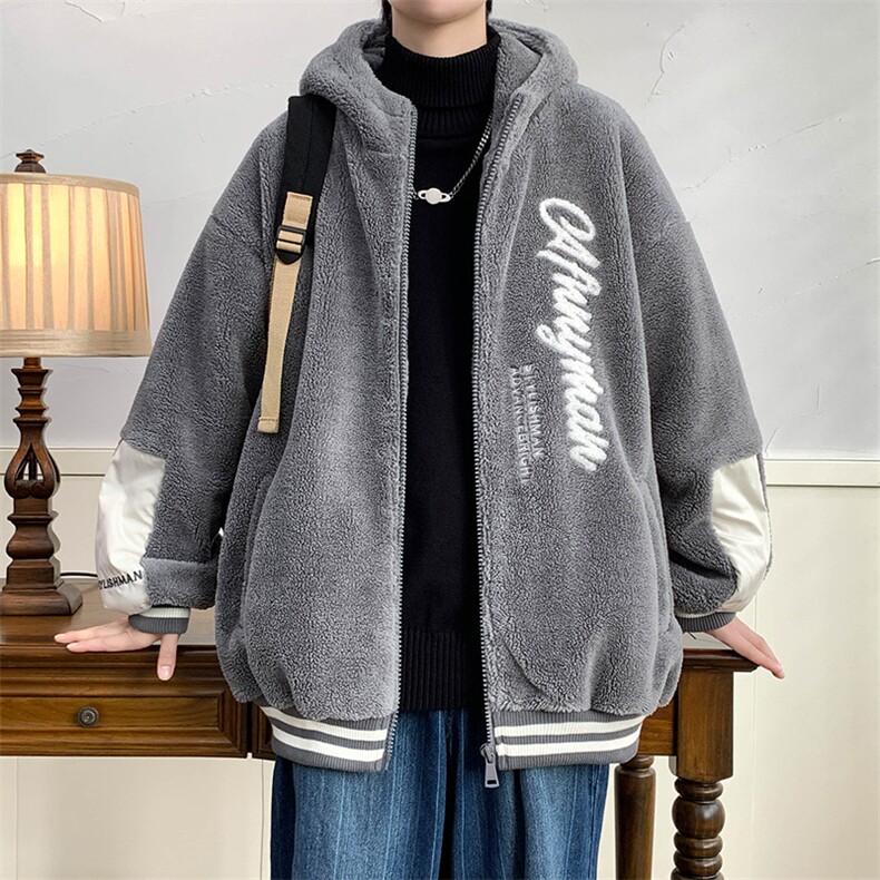 2024冬上新港风加绒加厚棉衣羊羔绒连帽外套男女989-P110控价158,男装棉衣,电商A441-1
