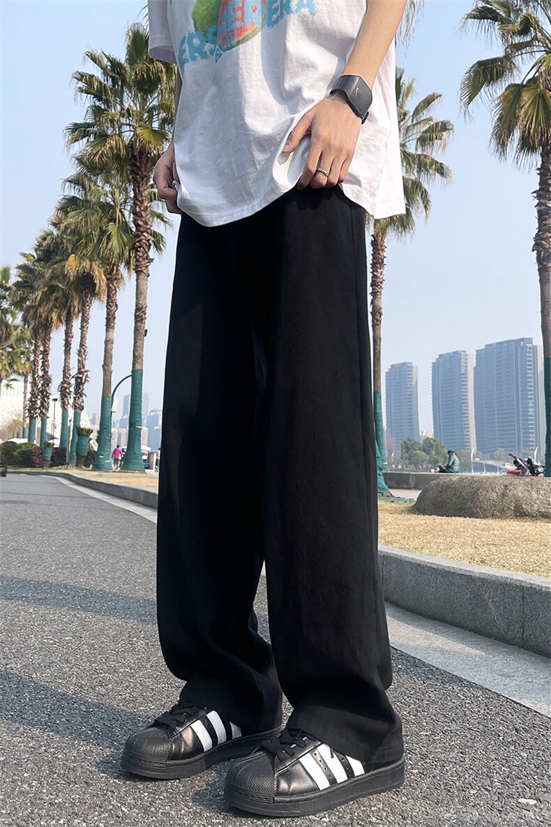 8XL-M特大码高级垂坠感休闲裤男薄款冰丝裤宽松直筒拖地裤K964P48,男装休闲裤,电商D206-1