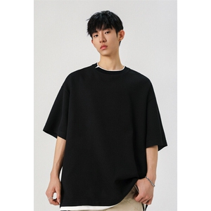 2025 夏季新款 港风无影墙大码假两件短袖T恤M-5X HT25283-特P25图片