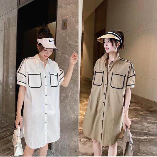 爱美欧夏季新款衬衫连衣裙，女装衬衫，爱美欧