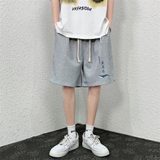 HD74261-P22华夫格短裤男大码宽松五分裤男直筒中裤，男装休闲裤，电商A040