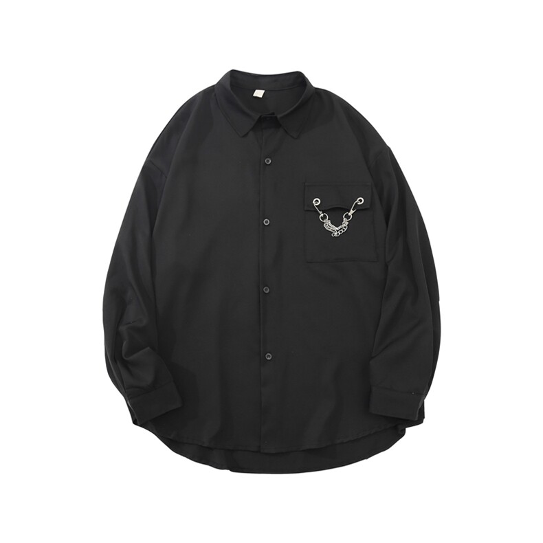 港风长袖衬衣外套男韩版高级感痞帅工装衬衫上衣服CS01358-P35,男装衬衫,星座308B-2