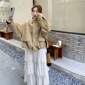 韩范简约短款风衣外套女2025秋季新款慵懒风宽松小个子百搭上衣潮图片