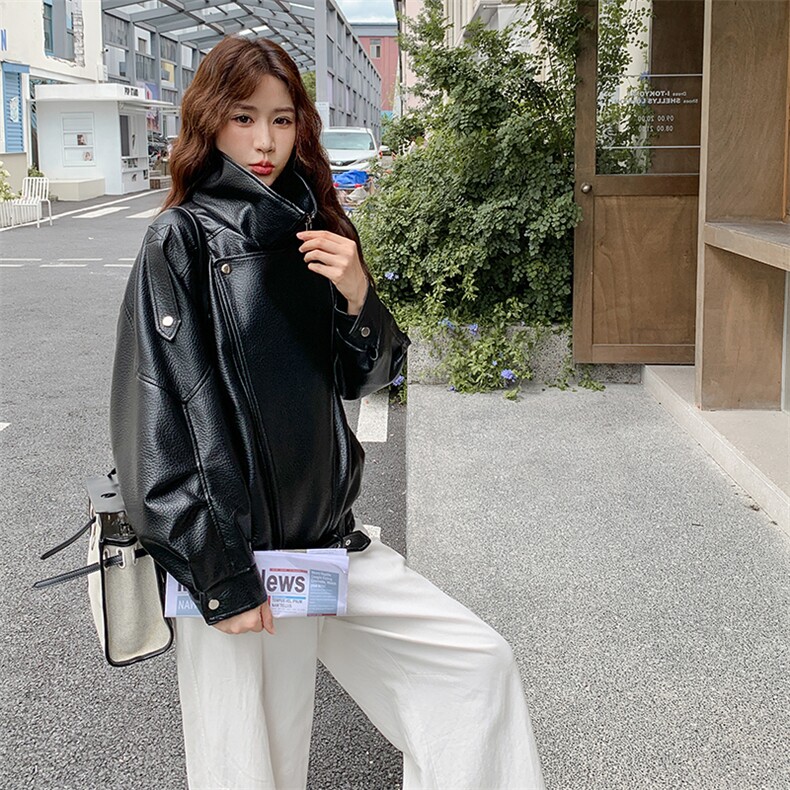 又酷又飒黑色皮衣外套女春秋2025新款小个子流行爆款巨好看PU夹克,女装皮衣,2C256