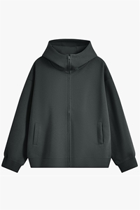 重磅全棉420克boxy短款连帽卫衣双拉链开衫外套男 RH5359-P65图片