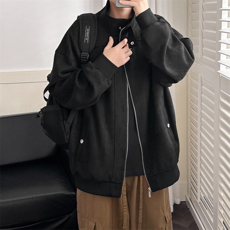 2025新款立领鹿皮绒夹克外套男绣花上衣A351-AJ2520-P105,男装夹克,电商A351