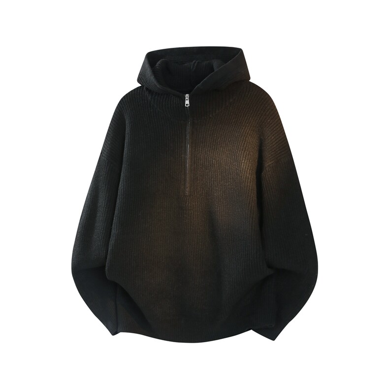 1303B-MY841-P45特P秋冬美式重磅休闲半拉链连帽毛衣内搭针织衫，男装针织衫/毛衣，星座1303B