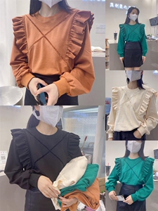 秋季新款花边卫衣，2021,女装卫衣/绒衫,玉米青豆