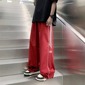休闲裤男韩版潮流高街帅拼色2026夏季新款ins宽松束脚裤K3672-P35图片