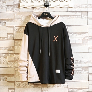 2023春季新款7XL~M现货连帽拼接撞色卫衣外套男大码胖子控价78图片