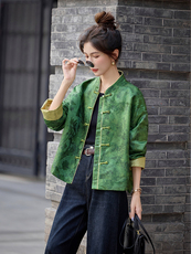 芷墨2025新款秋装时尚复古新中式外套缇花外套超百搭，女装短外套，芷墨服饰