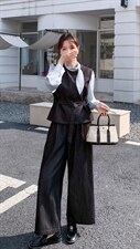 【主推】立领衬衣+时尚背心+阔腿裤套装2D148-2632-P185-K298，女装套装/套裙，2D148