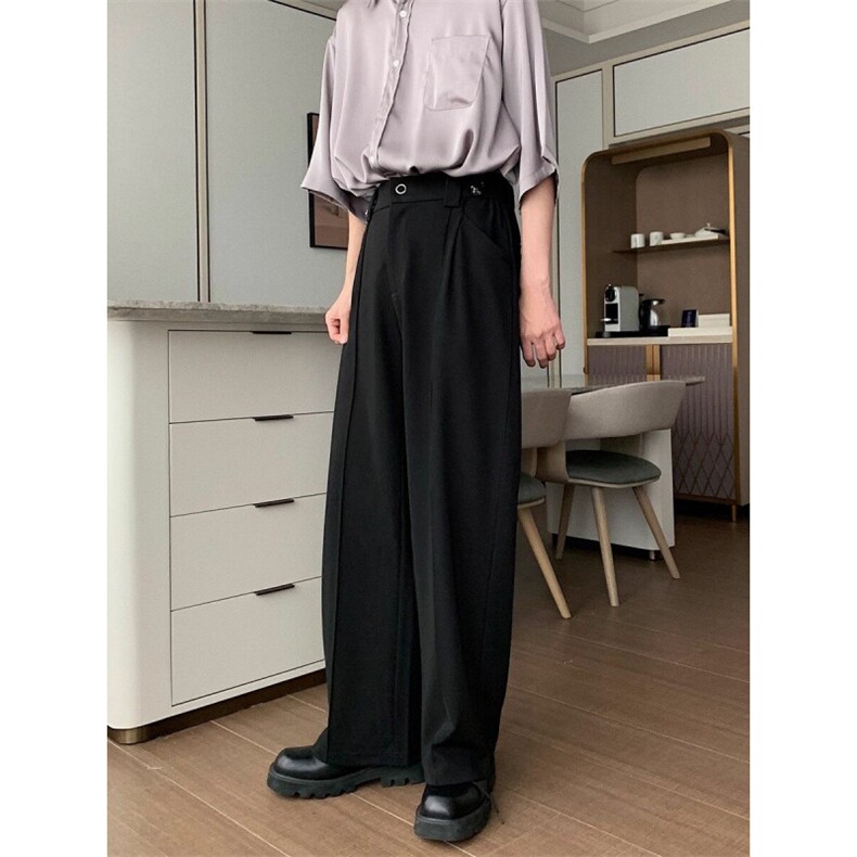 现货（量大价优)~春夏季冰丝垂感显瘦西装休闲微喇长裤K06013P45,男装西服套装,星座1004（原星座815-3）