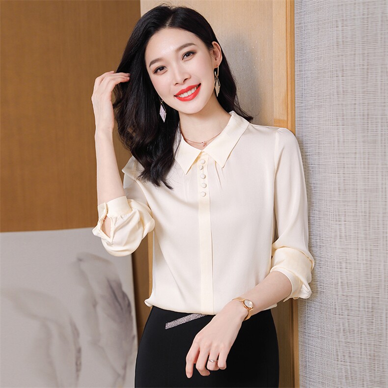 重磅真丝衬衫女士2026新款春季高端长袖衬衣真丝上衣,女装衬衫,阿舍尔精品