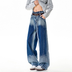 龙叨叨美式ins高街暗黑宽松直筒牛仔裤LK25521-特P45控78，男装牛仔裤，电商B221