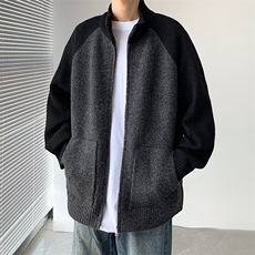 高质量针织开衫男女韩版潮流拼色宽松百搭2024冬ins毛衣MZ638-P66，男装针织衫/毛衣，星座412-3