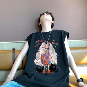 得物直播抖音品质纯棉250克重磅男无袖背心T恤T565P28控39图片