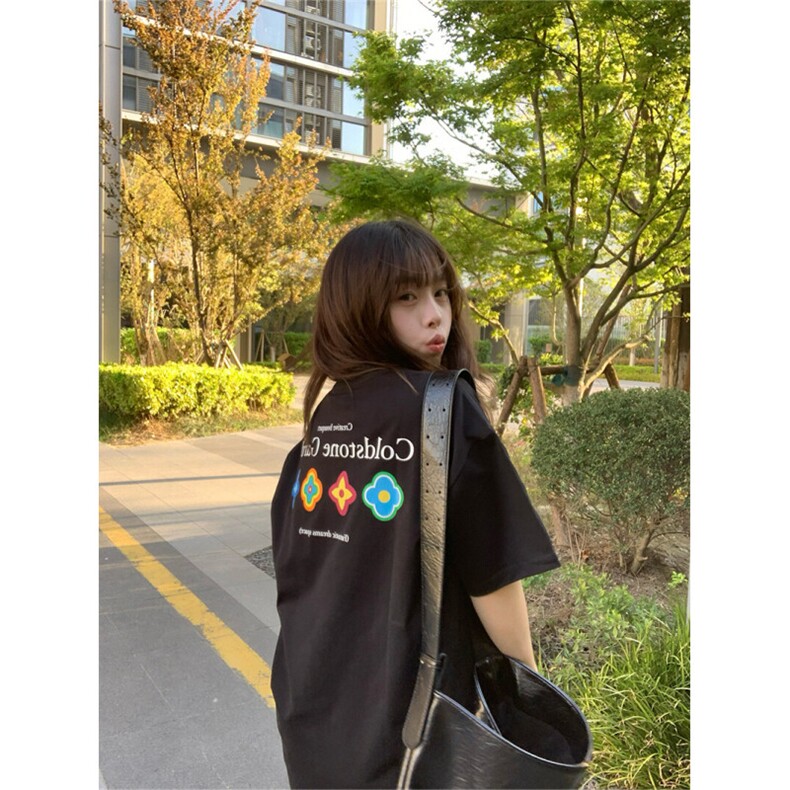 H0641-P35后包拉肩夏季短袖印花t恤女,女装T恤,星座617A-2